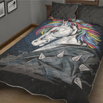 Punk Unicorn Print Quilt Bed Set