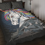 Punk Unicorn Print Quilt Bed Set