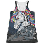 Punk Unicorn Print Women's Racerback Tank Top
