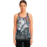 Punk Unicorn Print Women's Racerback Tank Top