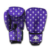 Purple Alien Face Pattern Print Boxing Gloves