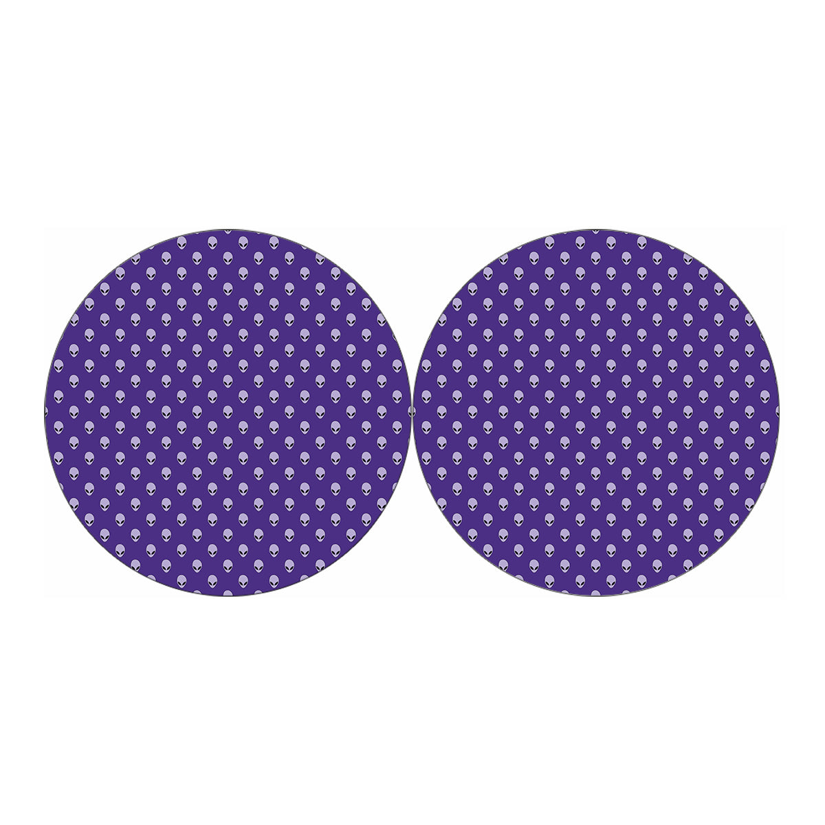 Purple Alien Face Pattern Print Car Coasters