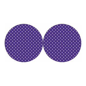 Purple Alien Face Pattern Print Car Coasters