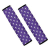 Purple Alien Face Pattern Print Car Seat Belt Covers