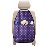Purple Alien Face Pattern Print Car Seat Organizers