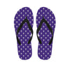 Purple Alien Face Pattern Print Flip Flops