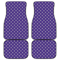 Purple Alien Face Pattern Print Front and Back Car Floor Mats