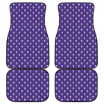 Purple Alien Face Pattern Print Front and Back Car Floor Mats