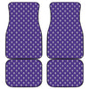 Purple Alien Face Pattern Print Front and Back Car Floor Mats