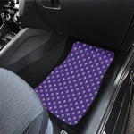 Purple Alien Face Pattern Print Front and Back Car Floor Mats