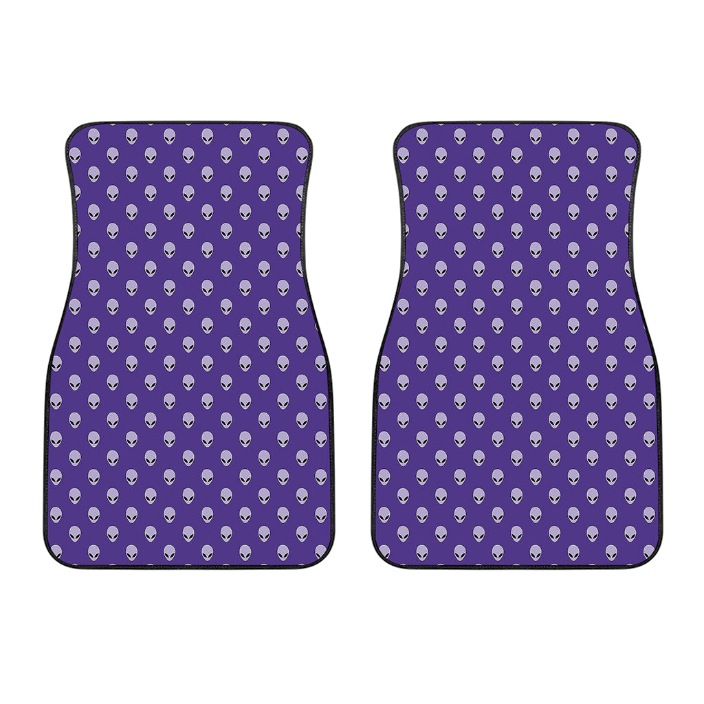 Purple Alien Face Pattern Print Front Car Floor Mats