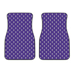 Purple Alien Face Pattern Print Front Car Floor Mats