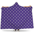 Purple Alien Face Pattern Print Hooded Blanket