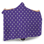 Purple Alien Face Pattern Print Hooded Blanket
