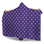 Purple Alien Face Pattern Print Hooded Blanket