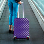 Purple Alien Face Pattern Print Luggage Cover