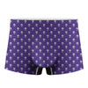 Purple Alien Face Pattern Print Men's Boxer Briefs