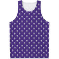 Purple Alien Face Pattern Print Men's Tank Top