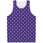 Purple Alien Face Pattern Print Men's Tank Top