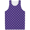 Purple Alien Face Pattern Print Men's Tank Top