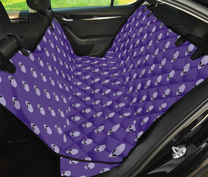 Purple Alien Face Pattern Print Pet Car Back Seat Cover