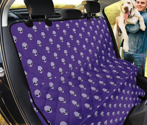 Purple Alien Face Pattern Print Pet Car Back Seat Cover