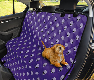 Purple Alien Face Pattern Print Pet Car Back Seat Cover