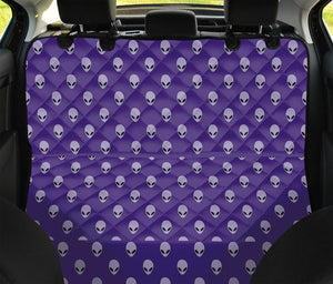 Purple Alien Face Pattern Print Pet Car Back Seat Cover