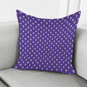 Purple Alien Face Pattern Print Pillow Cover