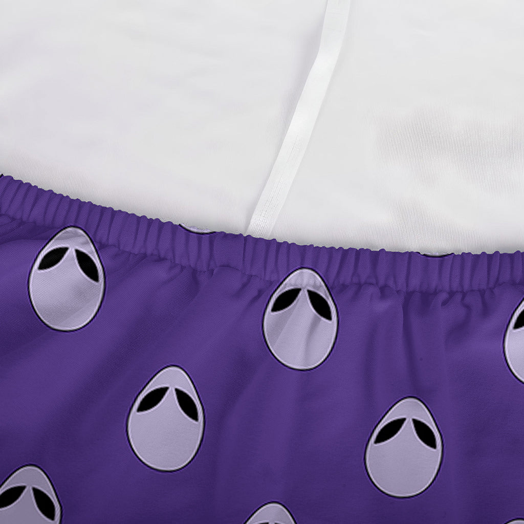 Purple Alien Face Pattern Print Sofa Cover