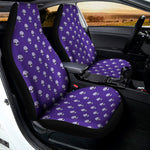 Purple Alien Face Pattern Print Universal Fit Car Seat Covers