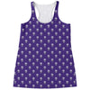 Purple Alien Face Pattern Print Women's Racerback Tank Top