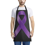 Purple All Cancer Awareness Ribbon Print Apron