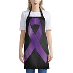 Purple All Cancer Awareness Ribbon Print Apron