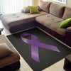 Purple All Cancer Awareness Ribbon Print Area Rug