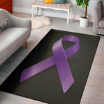 Purple All Cancer Awareness Ribbon Print Area Rug