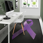 Purple All Cancer Awareness Ribbon Print Area Rug