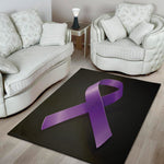 Purple All Cancer Awareness Ribbon Print Area Rug