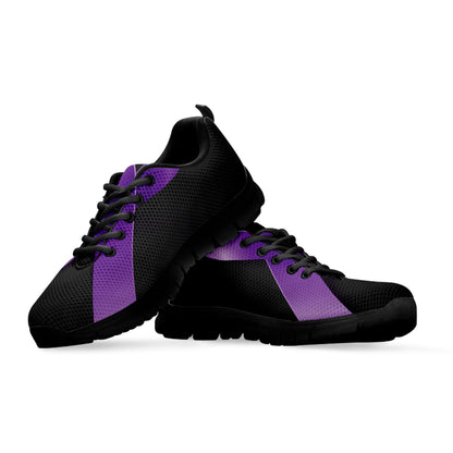 Purple All Cancer Awareness Ribbon Print Black Sneakers