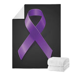 Purple All Cancer Awareness Ribbon Print Blanket