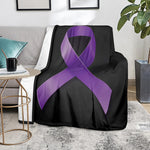 Purple All Cancer Awareness Ribbon Print Blanket