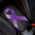 Purple All Cancer Awareness Ribbon Print Car Center Console Cover