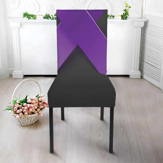 Purple All Cancer Awareness Ribbon Print Dining Chair Slipcover