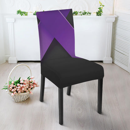 Purple All Cancer Awareness Ribbon Print Dining Chair Slipcover