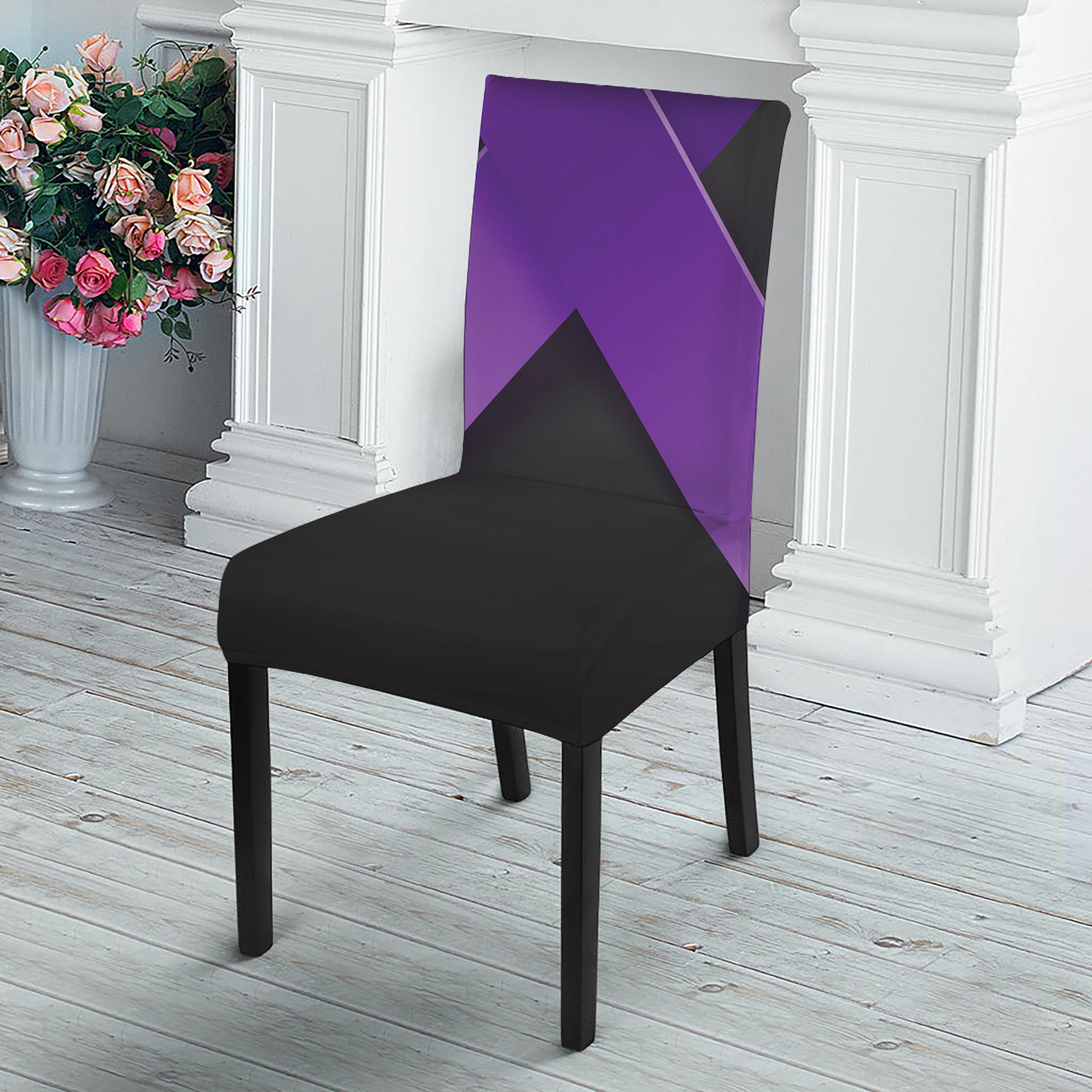 Purple All Cancer Awareness Ribbon Print Dining Chair Slipcover