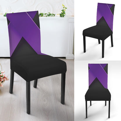 Purple All Cancer Awareness Ribbon Print Dining Chair Slipcover