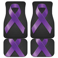 Purple All Cancer Awareness Ribbon Print Front and Back Car Floor Mats