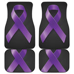 Purple All Cancer Awareness Ribbon Print Front and Back Car Floor Mats
