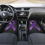 Purple All Cancer Awareness Ribbon Print Front and Back Car Floor Mats