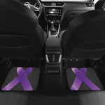 Purple All Cancer Awareness Ribbon Print Front and Back Car Floor Mats